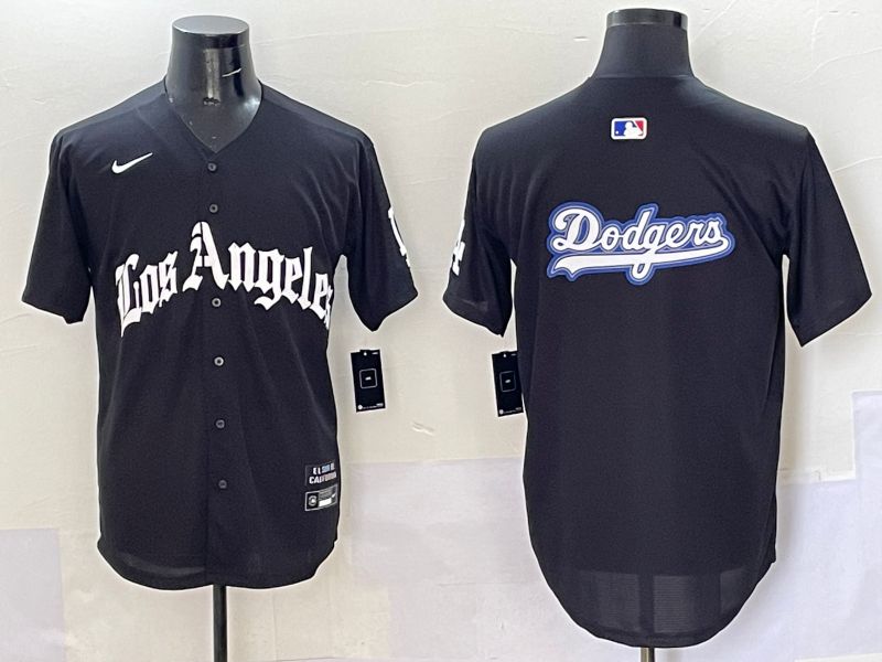 Men Los Angeles Dodgers Blank Black Five generations Joint Name 2025 Nike MLB Jersey style 61